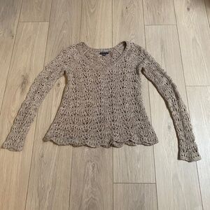 American Eagle Outfitters Tan Brown Knit Sweater Small